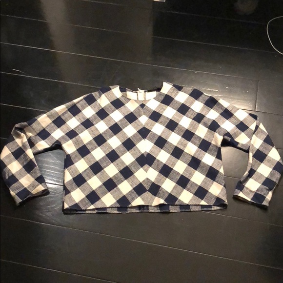 Zara Checkered Crop Top - Picture 1 of 1
